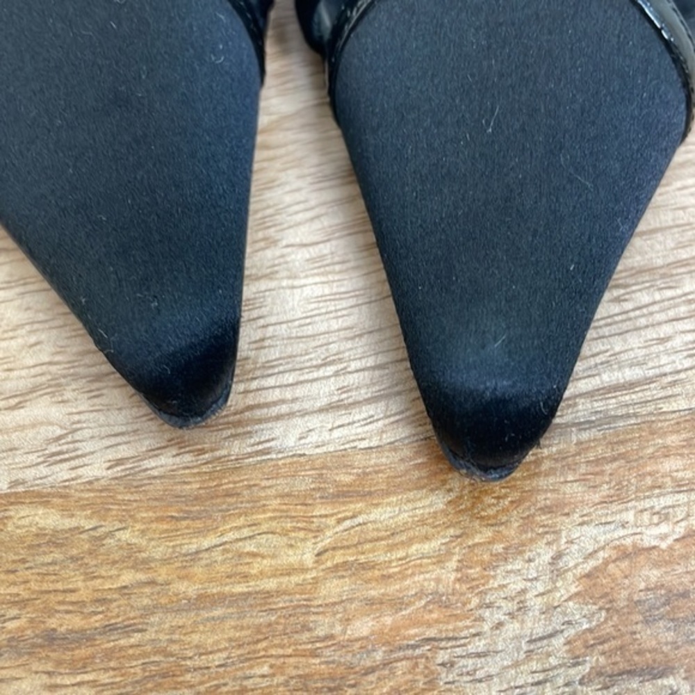 DIOR by JOHN GALLIANO Black Leather& Satin Multistrap Pointed Toe Heels - Picture 16 of 16